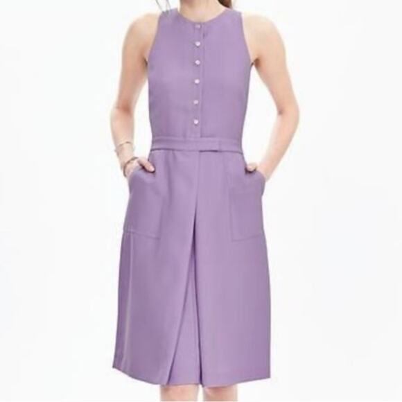 Banana Republic Dresses & Skirts - Banana Republic Lavender Button-Front Sleeveless Midi Dress 12P NWT